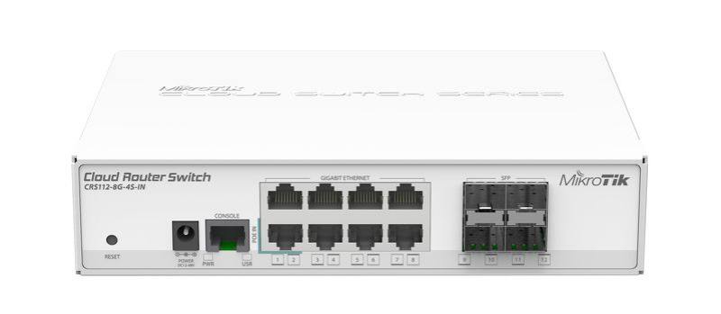 Коммутатор MikroTik CRS112-8G-4S-IN управляемый 8 портов 10/100/1000Mbps белый