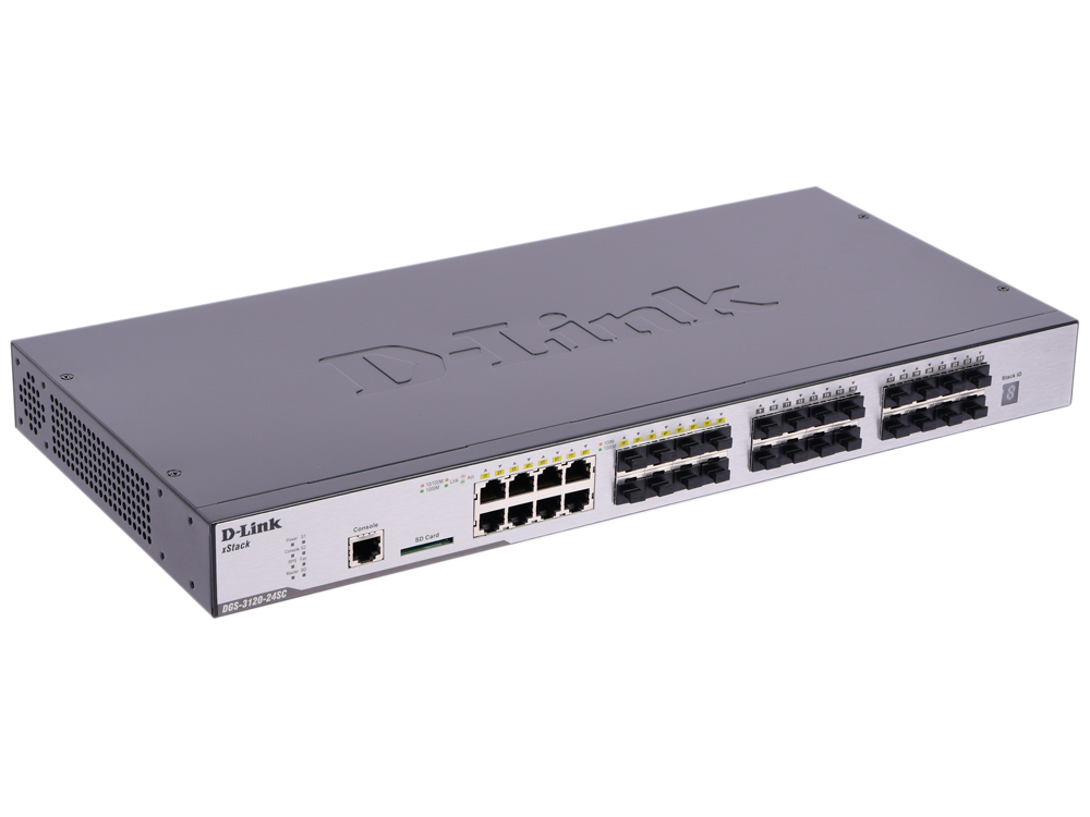 

Коммутатор D-LINK DGS-3120-24SC/B1ARI Управляемый коммутатор 3 уровня с 16 портами 100/1000Base-X SFP, 8 комбо-портами 100/1000Base-T/SFP, 2 портами 1