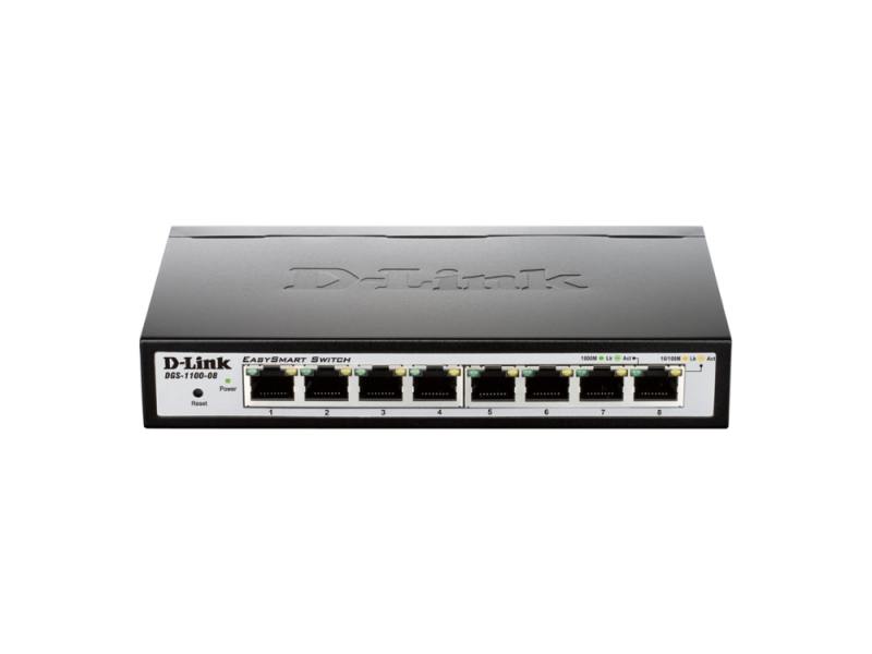 

Коммутатор D-LINK DGS-1100-08P/A1A/A2A управляемый 8 портов 10/100/1000BASE-T PoE Smart Gigabit Ethe