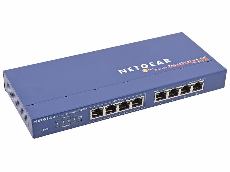 

Коммутатор NETGEAR FS108PEU, 8-Port 10/100Mbps 4 порта POE