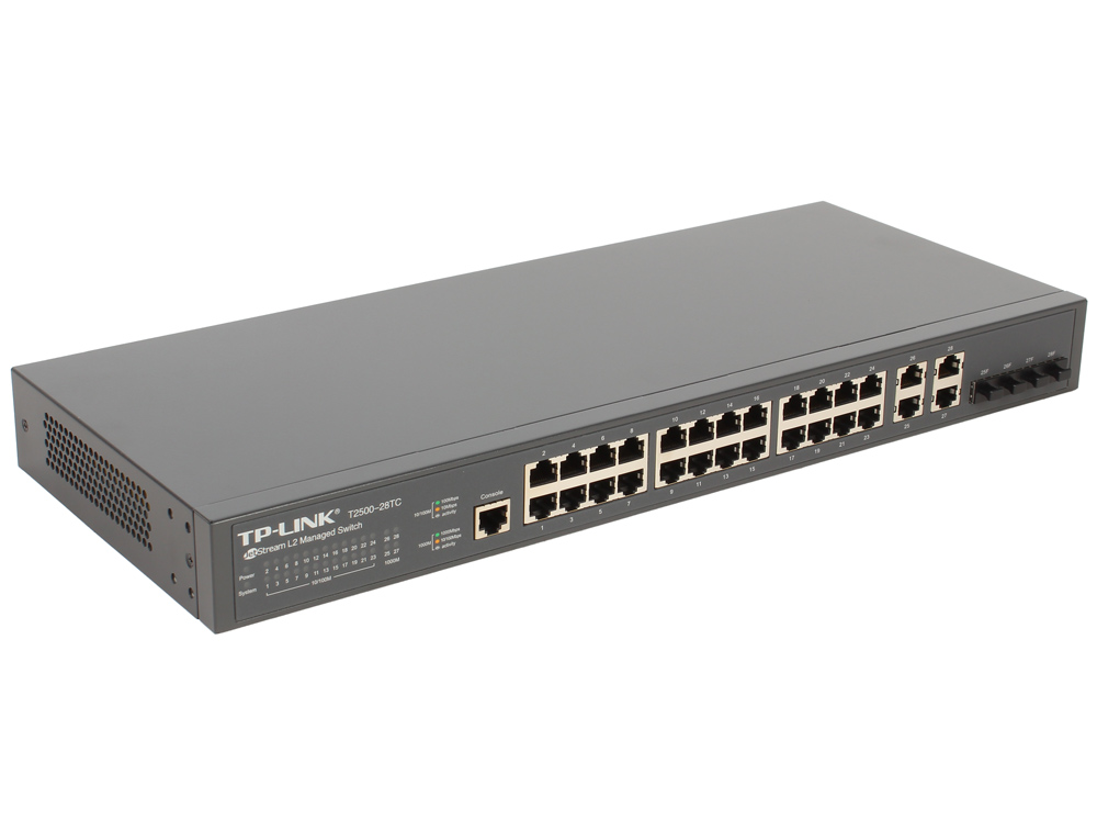 

Коммутатор TP-LINK T2500-28TC (TL-SL5428E) JetStream управляемый L2 коммутатор на 24 порта 10/100 Мбит/с с 4 гигабитными портами