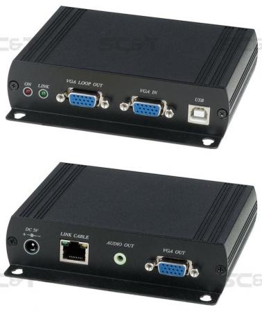 

Комплект SC&T VKM03 приёмник и передатчик для передачи сигналов VGA/Клавиатура/Мышь