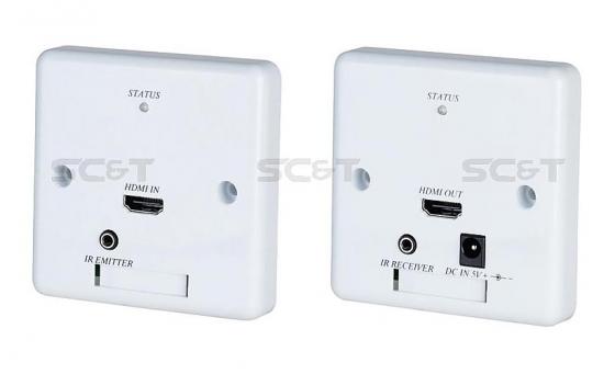 

Комплект SC&T HW02 передатчик+приемник передачи HDMI с обратным ИК-повторителем в виде настенных вре