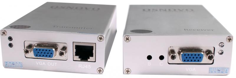 

Комплект OSNOVO TA-V/2+RA-V/2 передатчик+приёмник для передачи VGA и аудиосигнала по кабелю UTP CAT5