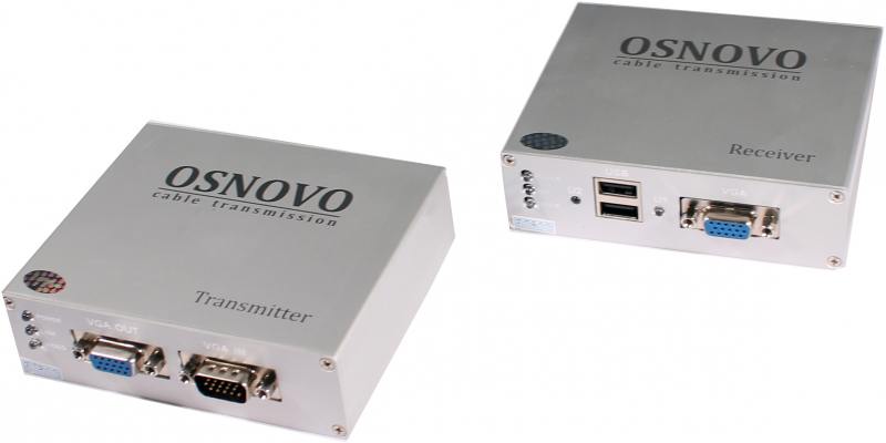 

Комплект OSNOVO TA-VKM/3+RA-VKM/3 приемник + передатчик для передачи VGA/Клавиатура/Мышь до 100м