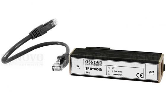 

Устройство грозозащиты OSNOVO SP-IP/1000D для локальной вычислительной сети скорость до 1000 Мб/сек