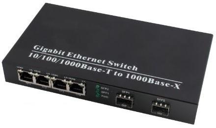 

Коммутатор Osnovo SW-70402 неуправляемый 4 порта 10/100/1000Mbps 2xSFP