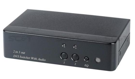 

Коммутатор SC&T DS02A для DVI- и стерео аудиосигналов 2 входа DVI-I TRS 1 выход DVI-I TRS