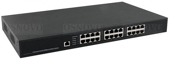 

Инжектор OSNOVO Midspan-12/180RGM PoE 12 портов максимальная выходная мощность 180 Вт