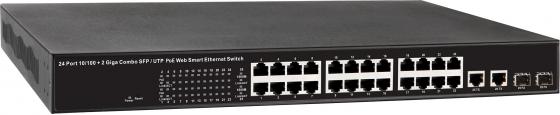 

Коммутатор Osnovo SW-62422/MB(500W) 24 порта 10/100Mbps 2xSFP