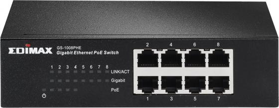 

Коммутатор Edimax GS-1008PHE неуправляемый 8 портов 10/100/1000Mbps