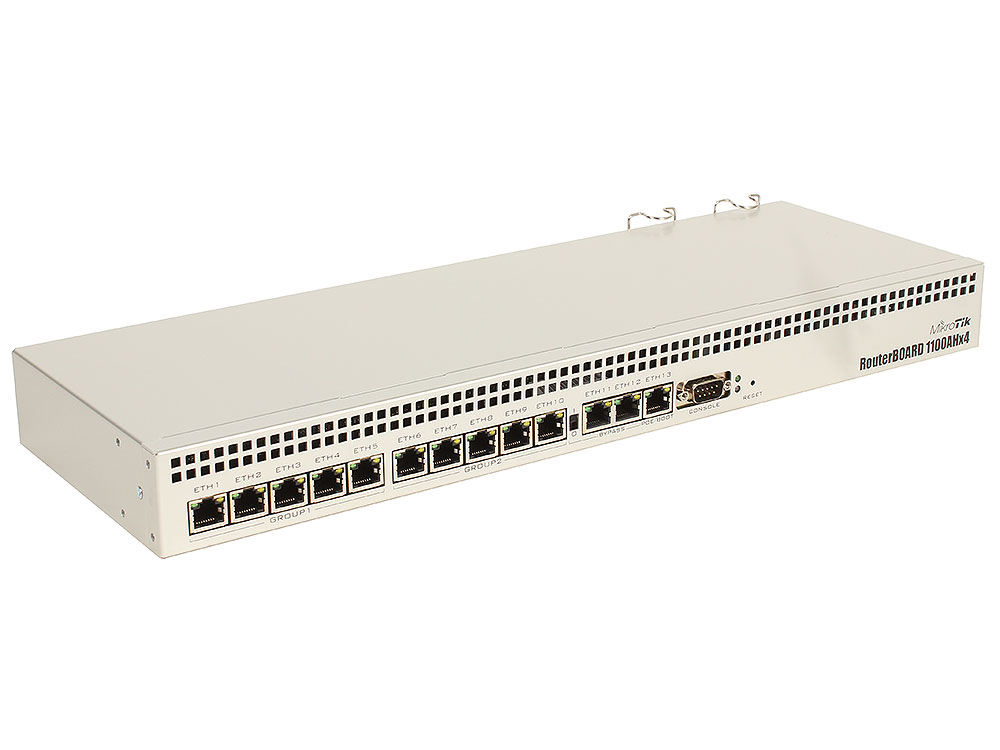 

Маршрутизатор MikroTik RB1100AHx4 Powerful 1U rackmount router with 13x Gigabit Ethernet ports