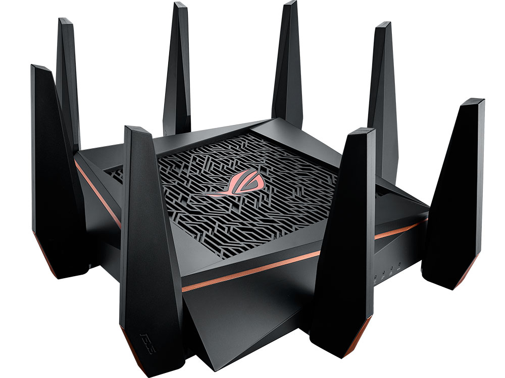 Игровой Wi-Fi роутер ASUS GT-AC5300 Трехдиапазонный маршрутизатор (2.4 ГГц 4 x 4; 5 ГГц-1 4 x 4; 5 ГГц-2 4 x 4) с поддержкой Wi-Fi 802.11a/b/g/n/ac/ Игровой Wi-Fi роутер ASUS GT-AC5300 Трехдиапазонный маршрутизатор (2.4 ГГц 4 x 4; 5 ГГц-1 4 x 4; 5 ГГц-2 4 x 4) с поддержкой Wi-Fi 802.11a/b/g/n/ac/