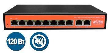 

Коммутатор Wi-Tek WI-PS308G неуправляемый 8x10/100/1000Mbps PoE+ 802.3at/af 120Вт 2x10/100/1000Mbps