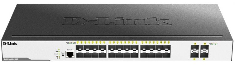 

Коммутатор D-Link Switch DGS-3000-28XS/B1A Управляемый коммутатор 2 уровня с 24 портами 1000Base-X SFP и 4 портами 10GBase-X SFP+