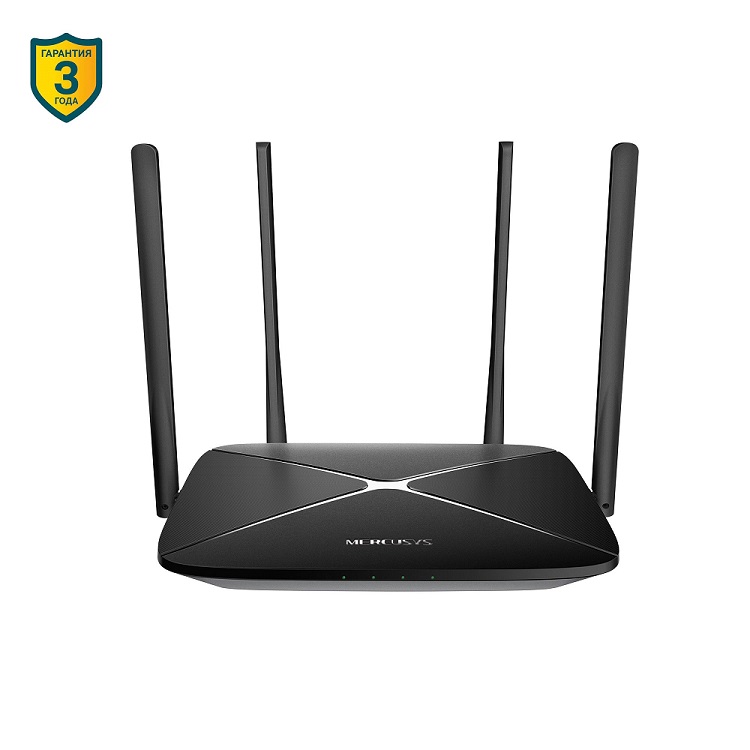 

Маршрутизатор Mercusys AC12G AC1200 Двухдиапазонный Гигабитный Wi-Fi роутер, 4 фиксированные антенны