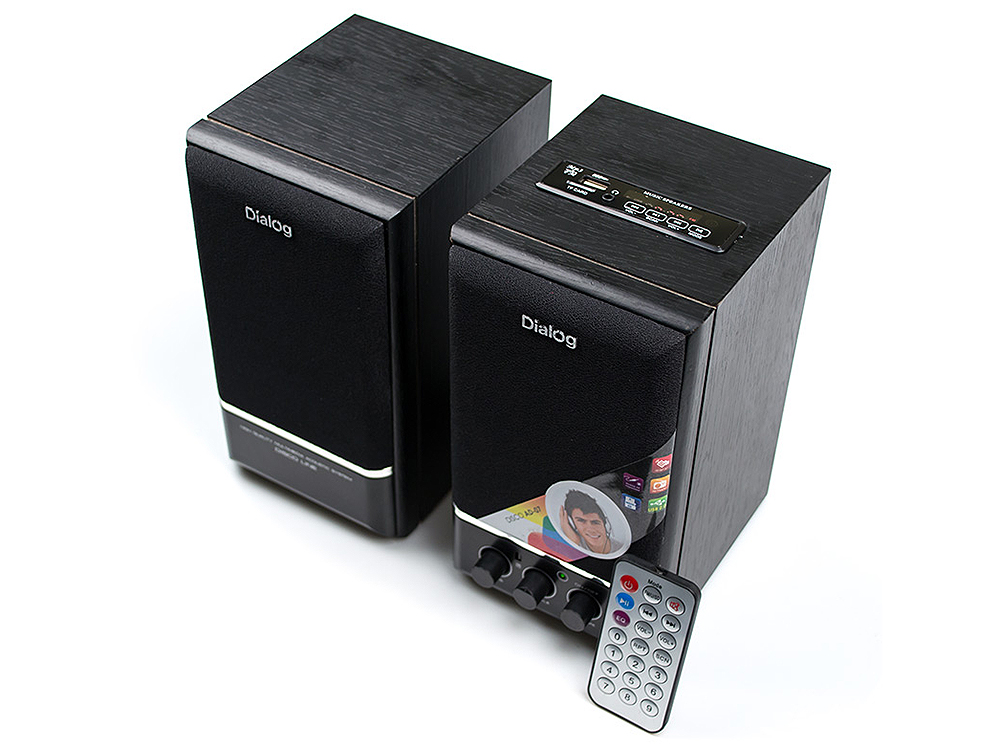 Колонки Dialog Disco AD-07 Black 2*12W RMS - активные, FM радио, USB+microSD reader, пульт ДУ