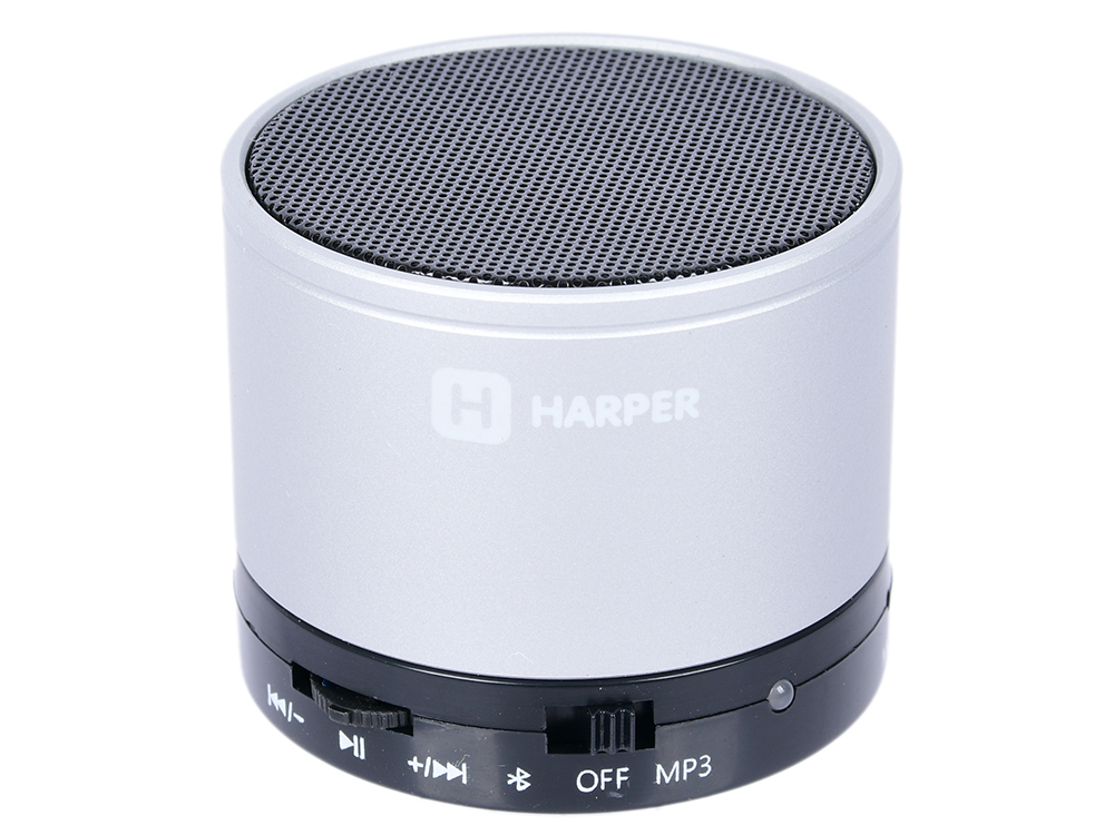 

Портативная колонка HARPER PS-012 Silver 3 Вт, 120 - 16 000 Гц, FM, Bluetooth, micro USB, АКБ/USB