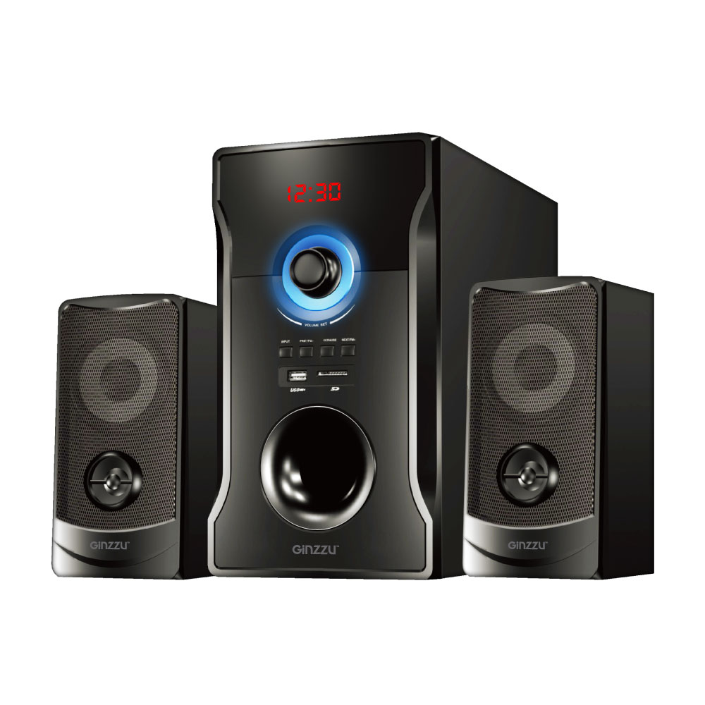 

Колонки Ginzzu GM-426 2.1 Black 2x15 + 30 Вт, 40-20000 Гц, пульт ДУ, FM, SD, mini Jack, MDF, USB, 220V