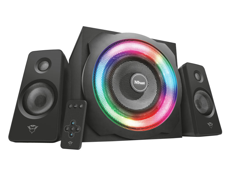 

Колонки Trust GXT 629 Tytan RGB 2.1 Black 120 Вт / 20 - 20000 Гц / 3.5 мм / ПДУ / 220V