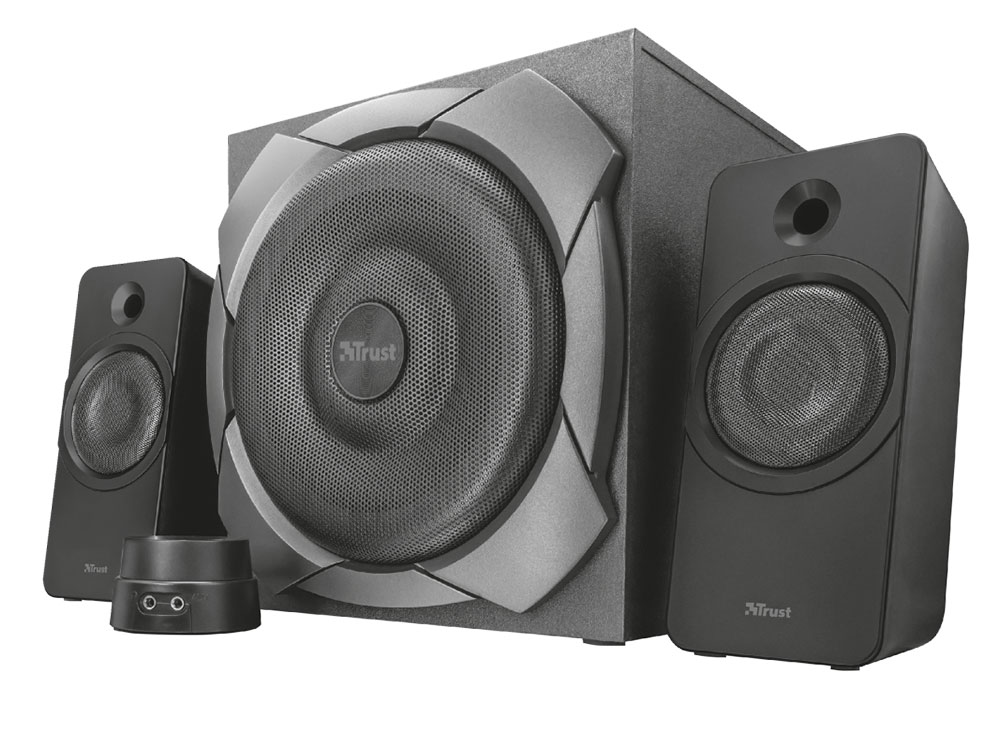 

Колонки Trust Zelos 2.1 Black 100 Вт / 20 - 20000 Гц / ДУ / 3.5 mm, Line-in / 220V