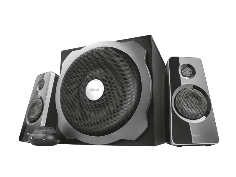 

Колонки Trust Tytan 2.1 Black 120 Вт / 20 - 20000 Гц / ДУ / 3.5 mm, Line-in / 220V