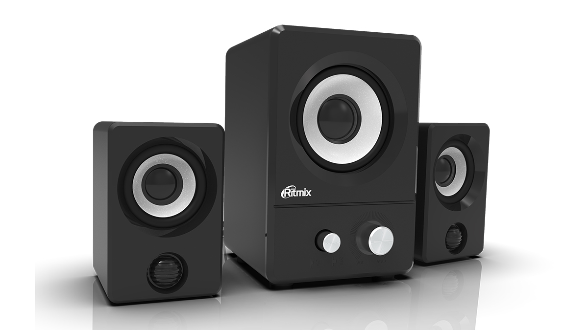 

Колонки RITMIX SP-2021 2.1 Black (9 Вт (2*2 Вт + 5 Вт), USB, jack 3.5 мм, регул. громкости)