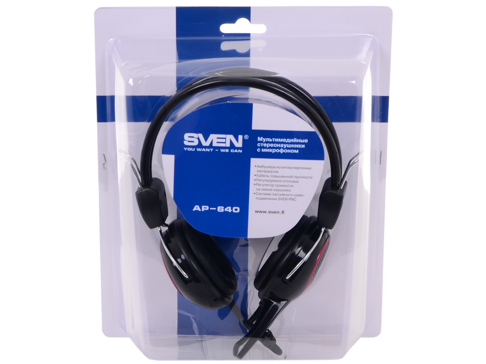 

Гарнитура Sven AP-640 Проводные с микрофоном / 18 - 22000 Гц / 106 дБ / 2 x miniJack 3.5 мм