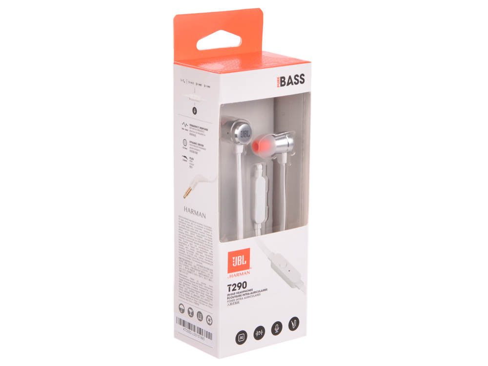 

Наушники JBL T290 Silver