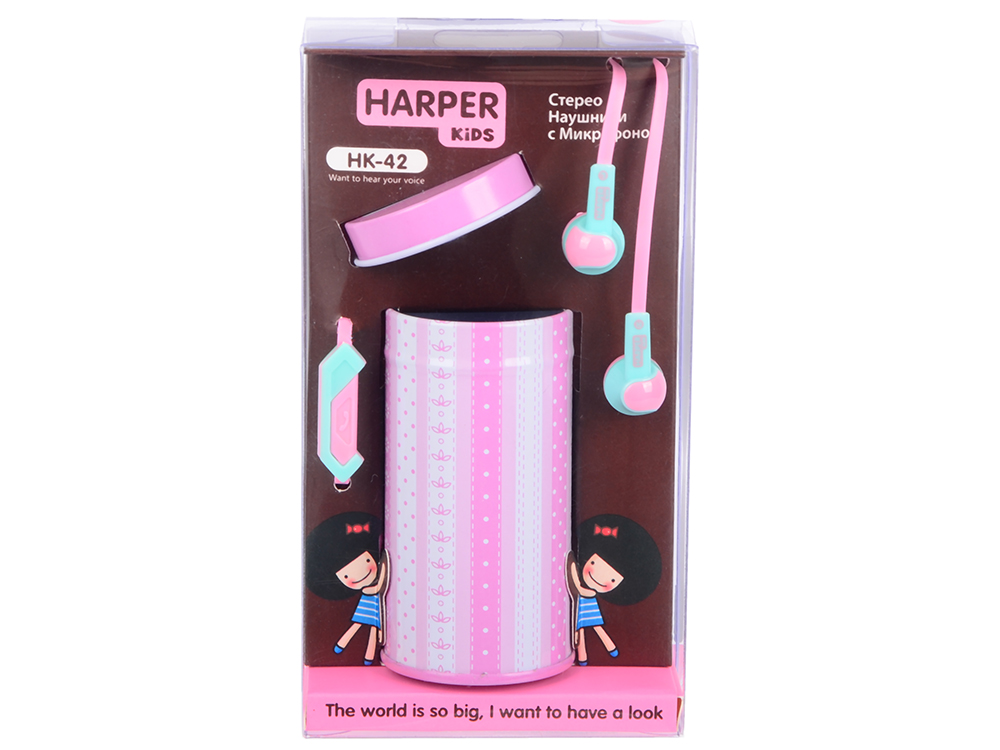 

Гарнитура HARPER KIDS HK-42 Pink Проводные / Внутриканальные с микрофоном / Розовый / 17 Гц - 21 кГц / 96 дБ / Двухстороннее / Mini-jack / 3.5 мм