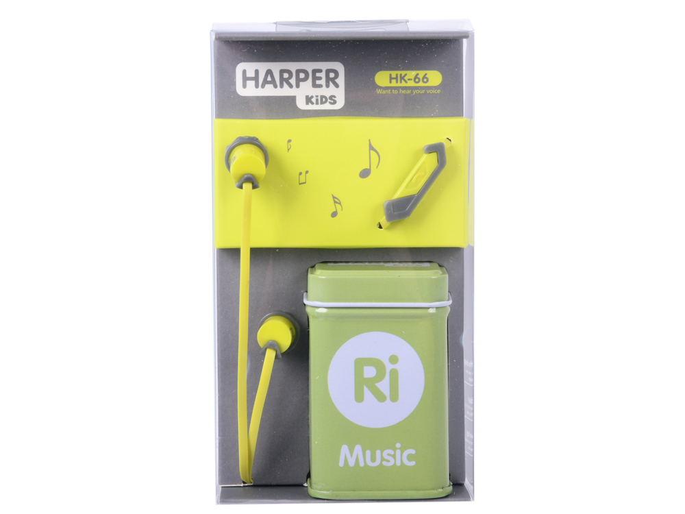 

Гарнитура HARPER KIDS HK-66 Green Проводные / Внутриканальные с микрофоном / 17 - 21000 Гц / 96 дБ / miniJack 3.5 мм