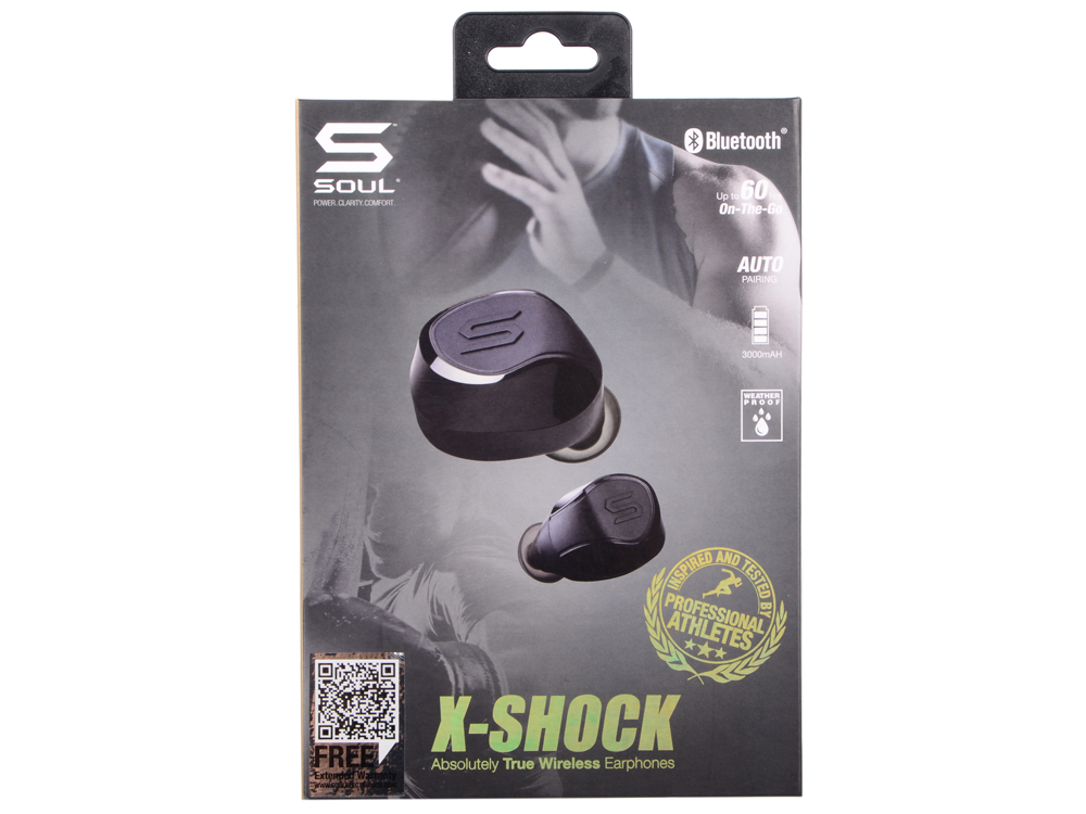 

Гарнитура SOUL X-Shock Беспроводные / Внутриканальные с микрофоном / Черный / 20 Гц - 20 кГц / 92 дБ / Bluetooth