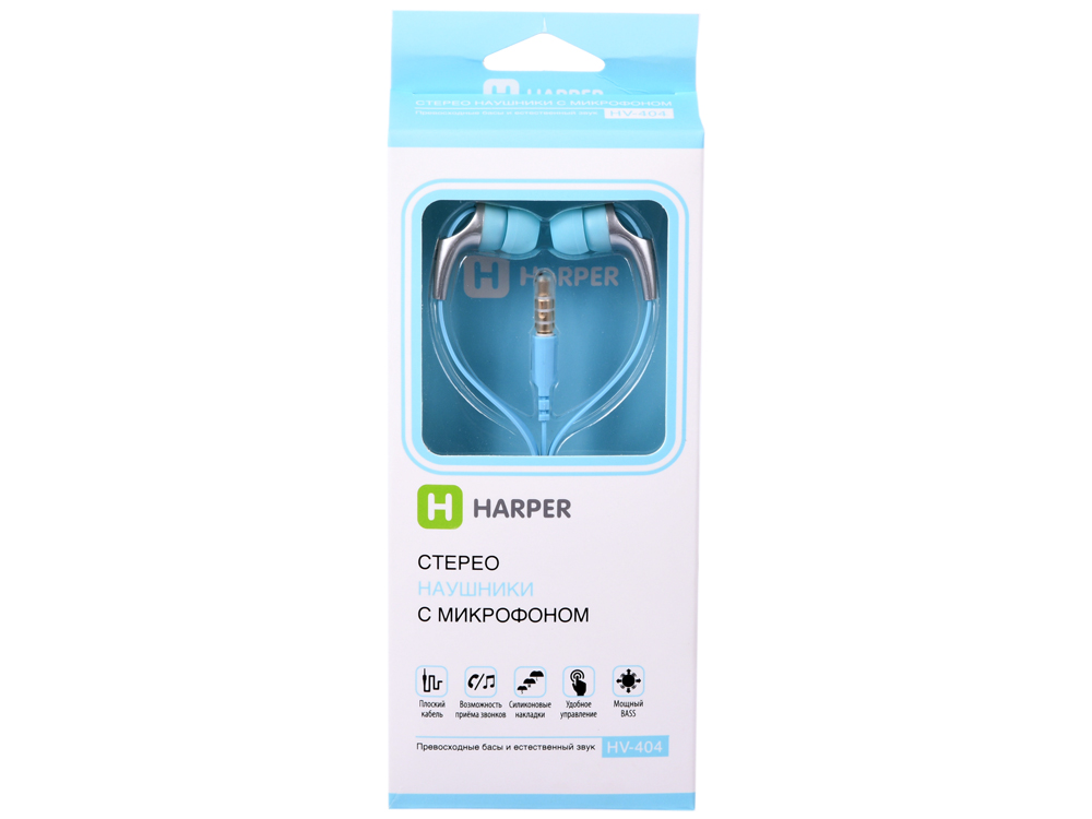 

Гарнитура HARPER HV-404 Blue Проводные / Внутриканальные с микрофоном / 20 ~ 20 кГц / 103 дБ / Двустороннее / miniJack 3.5 мм