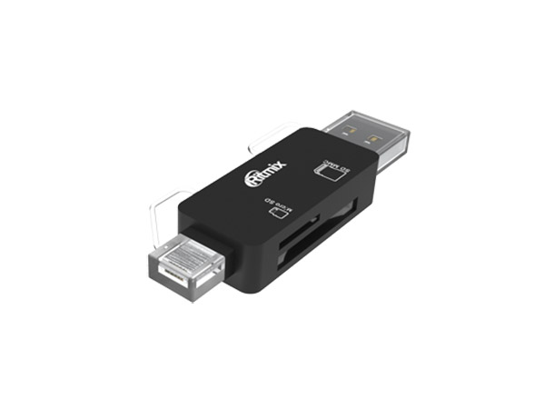 

Картридер RITMIX CR-2043G black SD/micro SD+OTG microUSB, SD, microSD, Plug-n-Play, питание от USB/microUSB, 5В, скор. до 480 Мбит/с