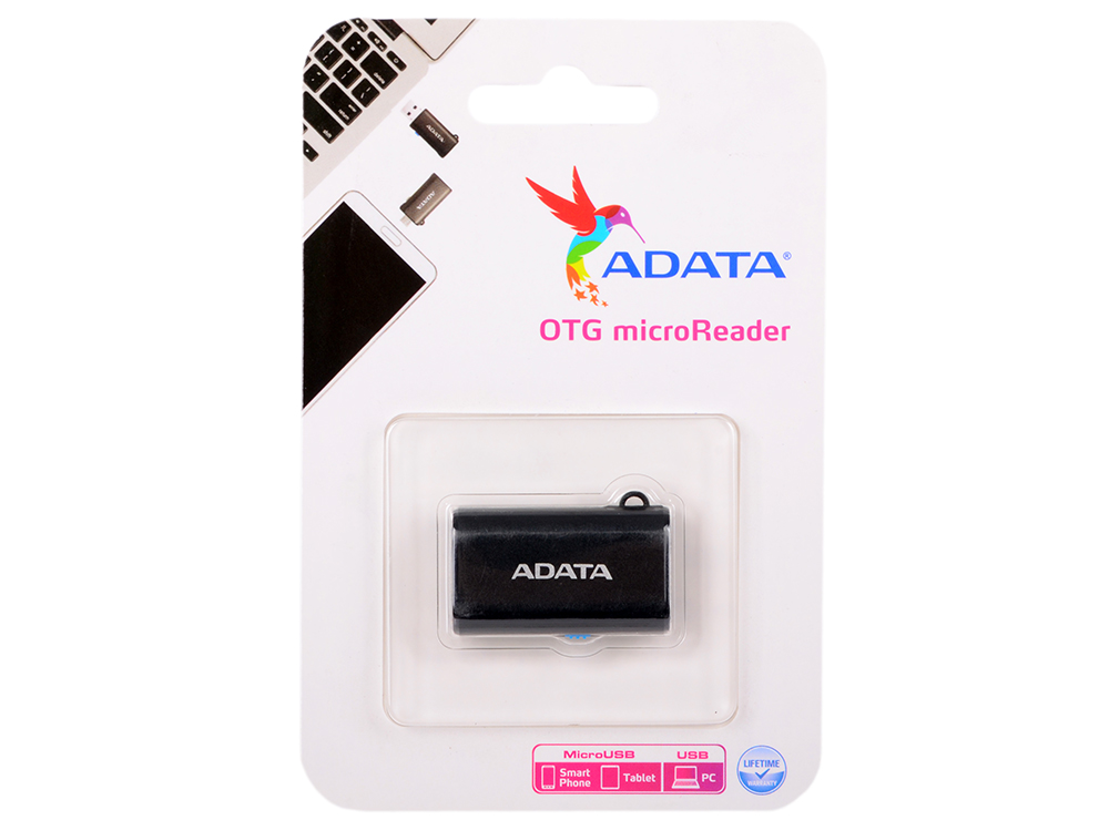 Картридер OTG microReader Adata Micro SD/Micro SDHC / USB/ micro Usb