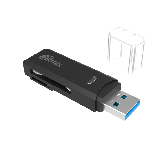

Картридер RITMIX CR-3021 black USB 3.0 питание от USB, 5В, скорость, до 5 Гбит/с