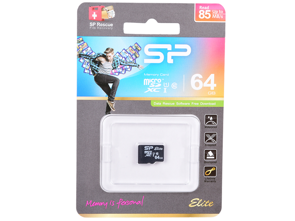 

Флеш карта microSDXC 64Gb Class10 Silicon Power SP064GBSTXBU1V10 w/o adapter