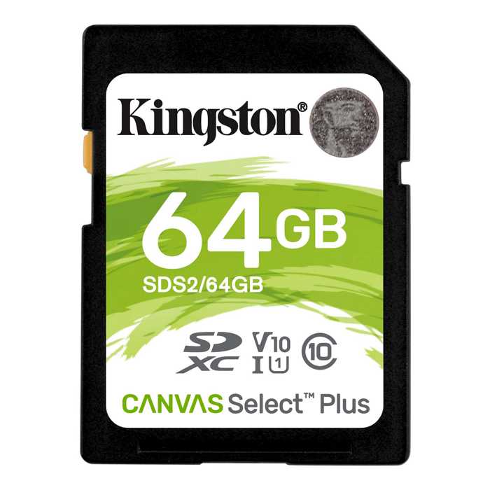 

Карта памяти SDXC Kingston Canvas Select Plus 64Gb Class10 UHS-I (SDS2/64GB)
