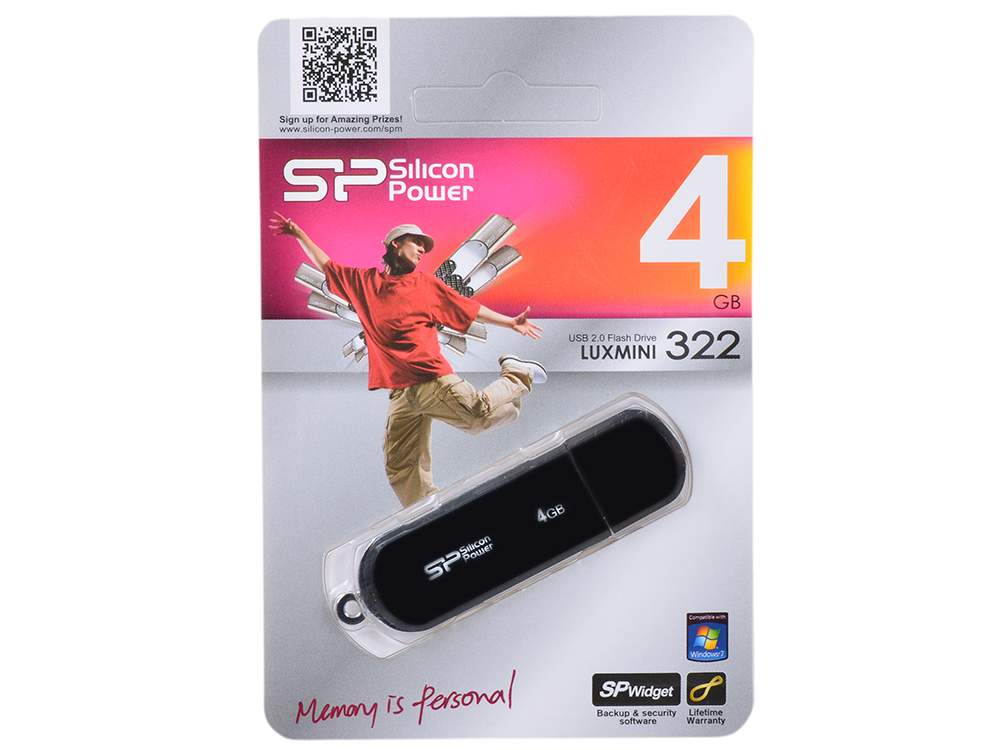 

USB флешка Silicon Power LuxMini 322 Black 4GB (SP004GBUF2322V1K)