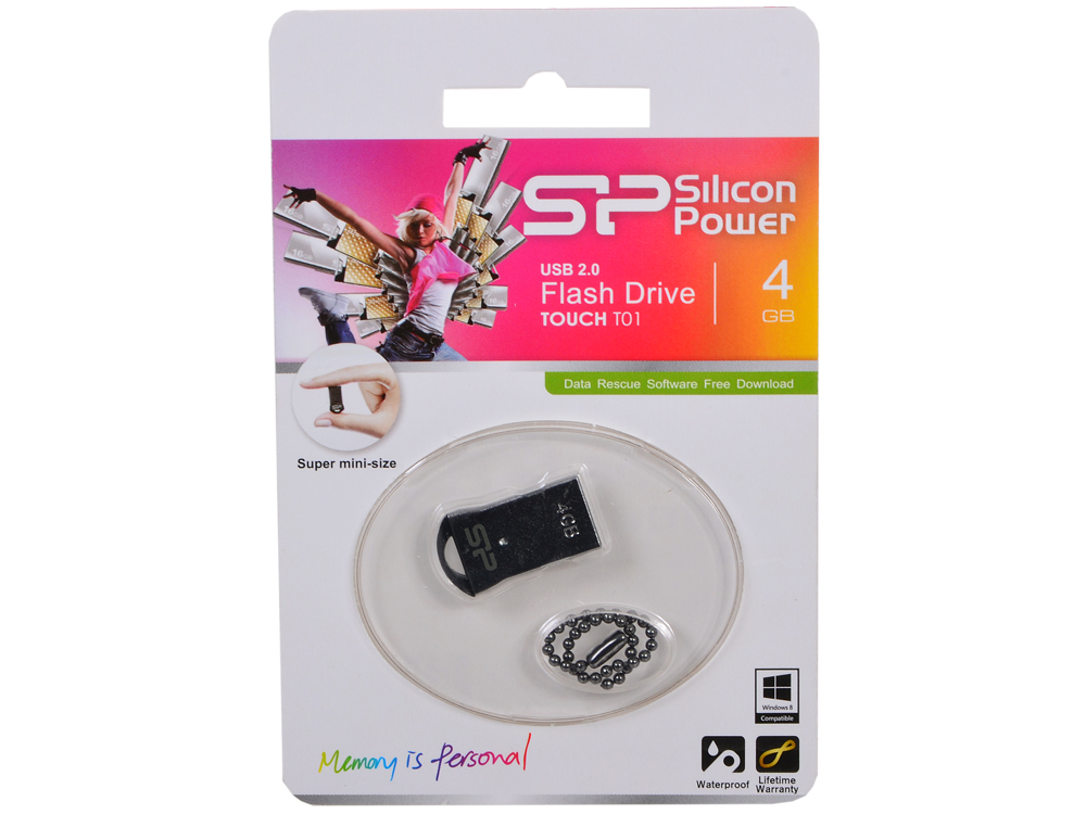 

Внешний накопитель 4GB USB Drive (USB 2.0) Silicon Power Touch T01 Black (SP004GBUF2T01V1K)
