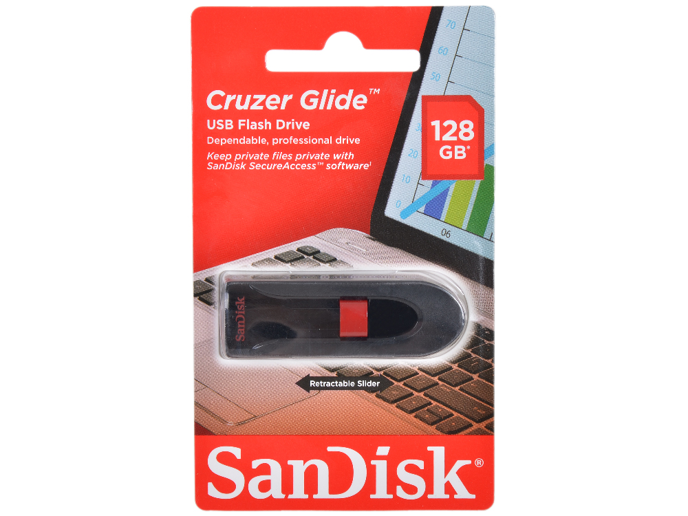 USB флешка SanDisk Cruzer Glide 128GB (SDCZ60-128G-B35)