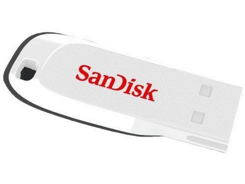 

USB флешка SanDisk Cruzer Blade 16Gb White (SDCZ50C-016G-B35W) USB 2.0 / 30 Мб/с / 20 Мб/с