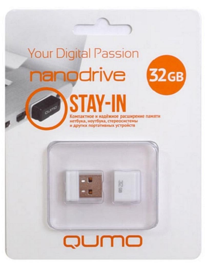 

USB флешка QUMO NanoDrive 32Gb White (QM32GUD-NANO-W) USB 2.0