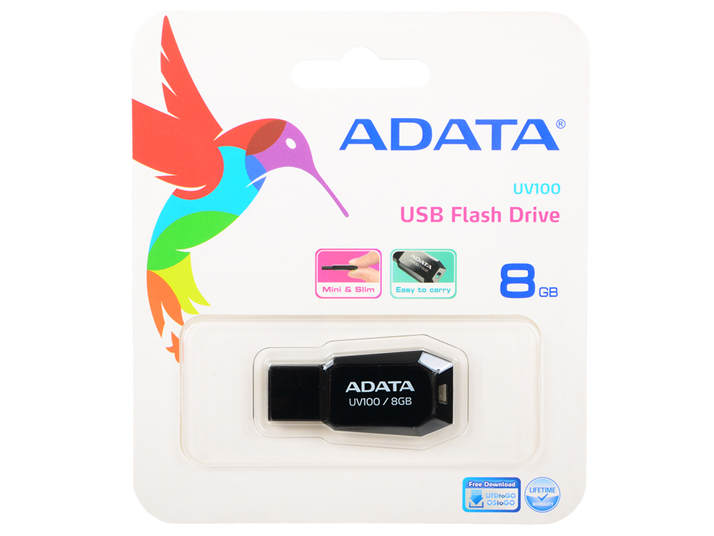 

Флешка USB 8Gb A-Data UV100 AUV100-8G-RBK черный