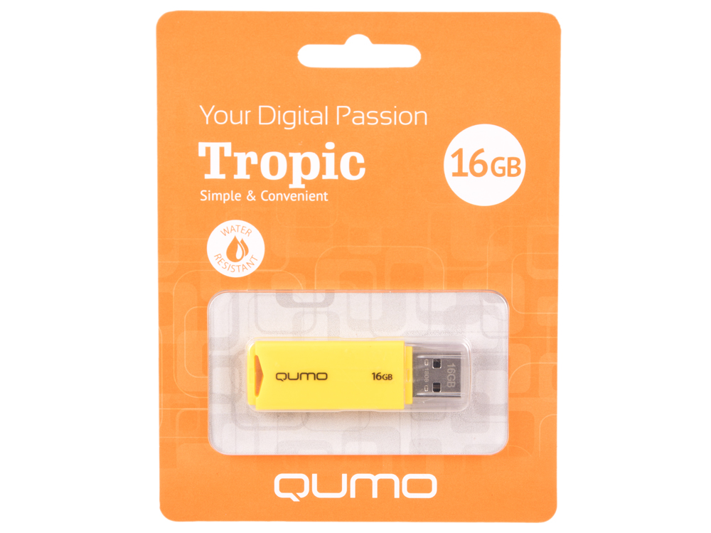 

USB флешка QUMO Tropic 16GB Green (QM16GUD-TRP-Yellow) USB 2.0