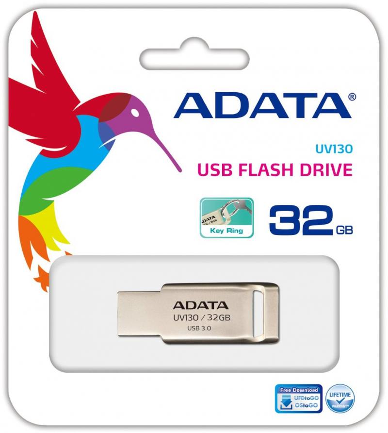 

Флешка USB 32Gb A-Data UV130 AUV130-32G-RGD золотой