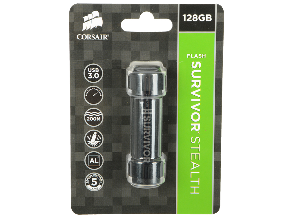 

Флешка USB 128Gb Corsair Survivor Stealth USB3.0 CMFSS3-128GB/CMFSS3B-128GB черный