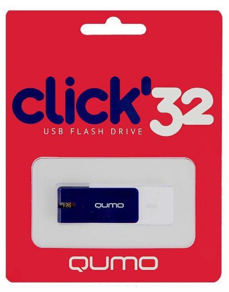

USB флешка QUMO Click 32Gb White-blue (QM32GUD-CLK-Sapphire) USB 2.0