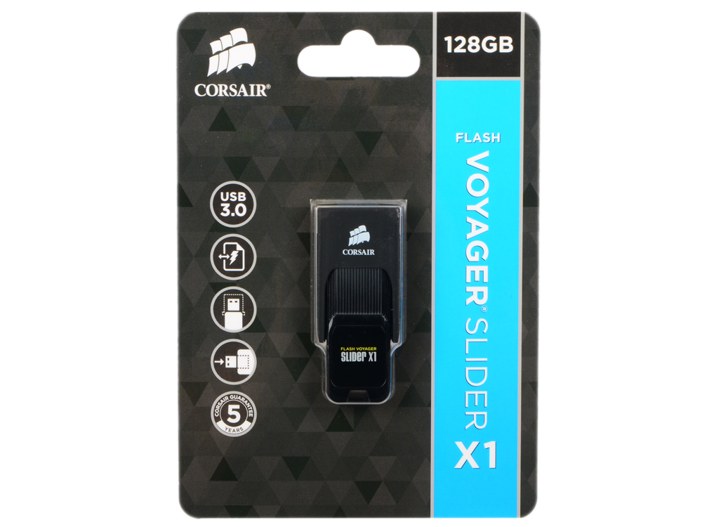 

Флешка USB 128Gb Corsair Voyager Slider X1 CMFSL3X1-128GB черный