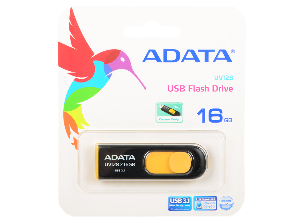 

Флешка USB 16Gb A-Data UV128 AUV128-16G-RBY желто-черный
